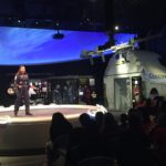 Shaesta Waiz speaks to a middle school girls at the Smithsonian.