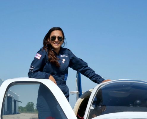 Shaesta Waiz, the first female pilot from Afghanistan and youngest female to fly solo around the world in a single engine airplane