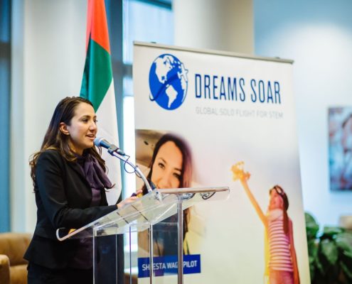 Shaesta Waiz, the first female pilot from Afghanistan and youngest female to fly solo around the world in a single engine airplane