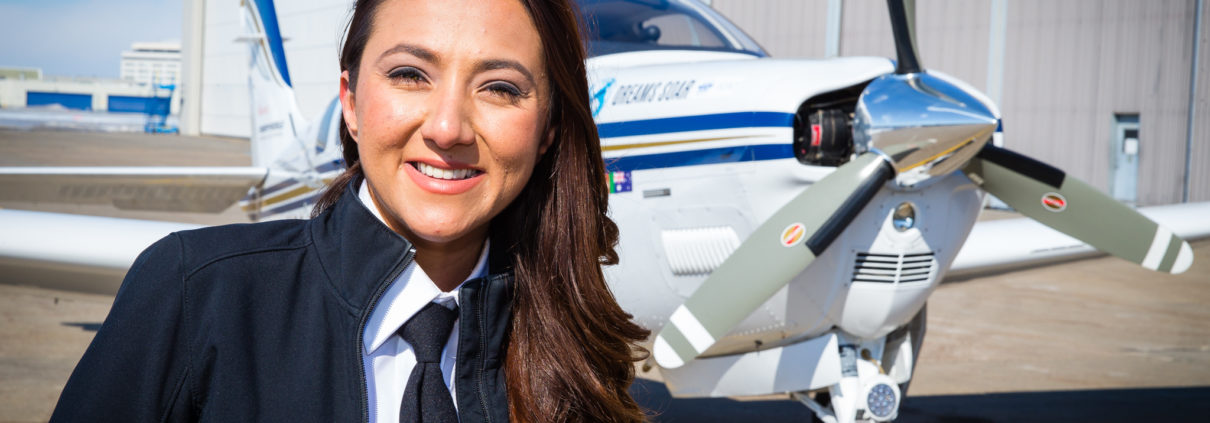 Shaesta Waiz, the first female pilot from Afghanistan and youngest female to fly solo around the world in a single engine airplane